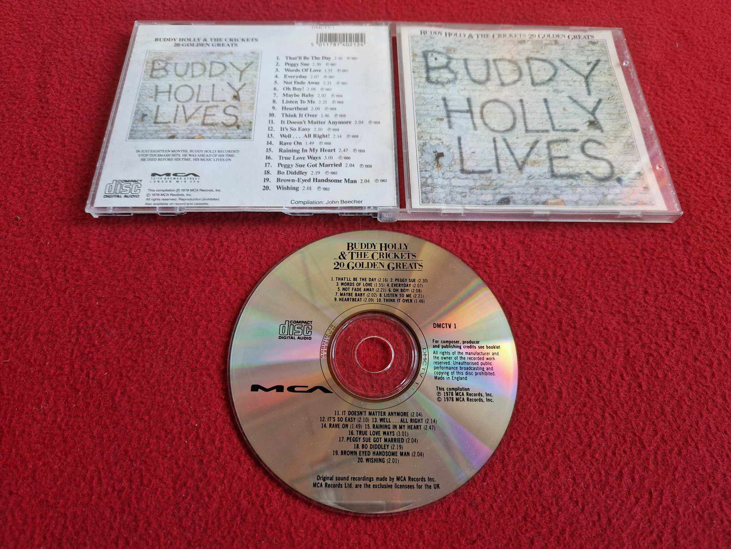 BUDDY HOLLY & THE CRICKETS 20 GOLDEN GREATS BUDDY HOLLY LIVES CD
