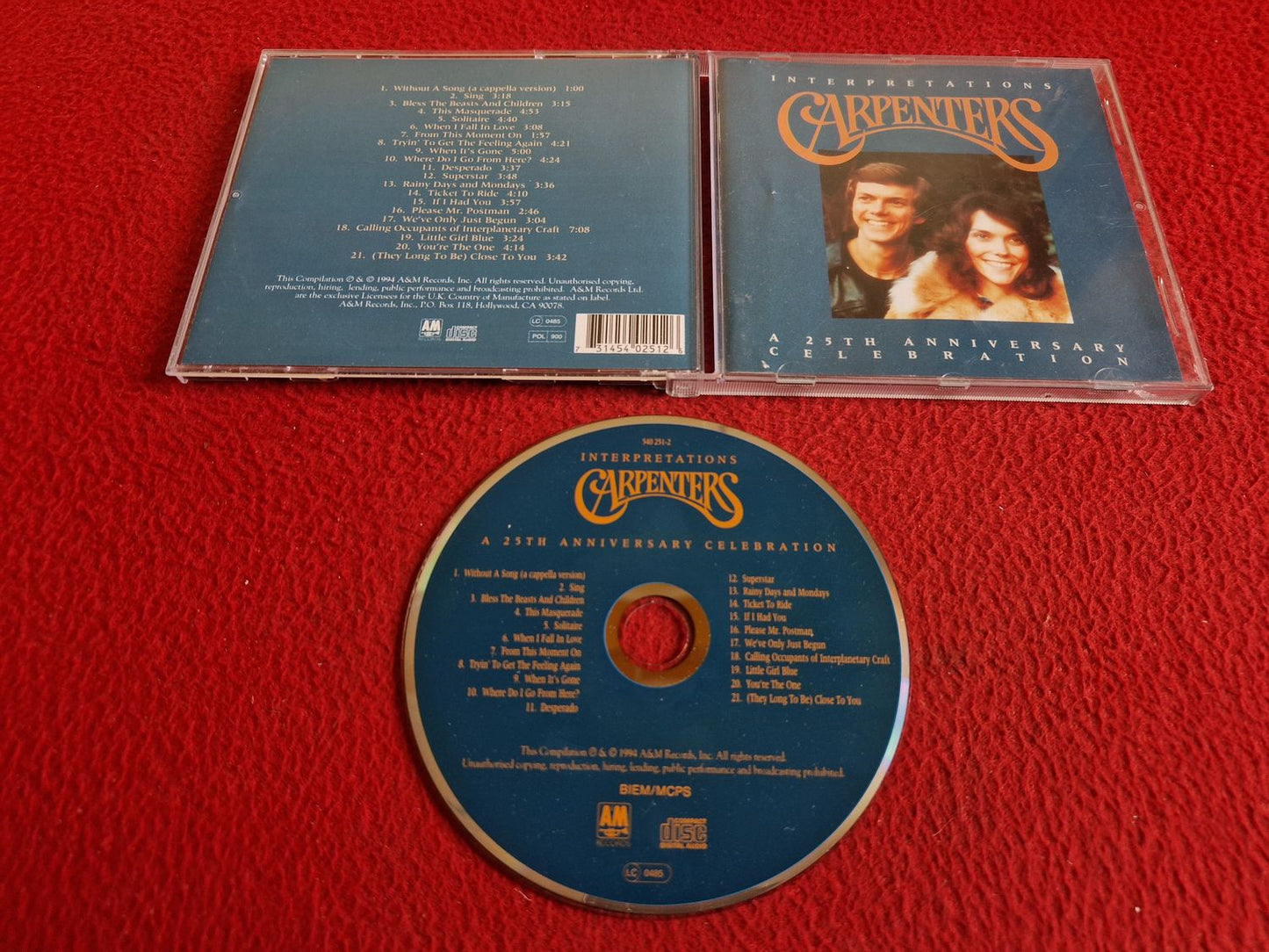 CARPENTERS INTERPRETATIONS A 25TH ANNIVERSARY CELEBRATION CD