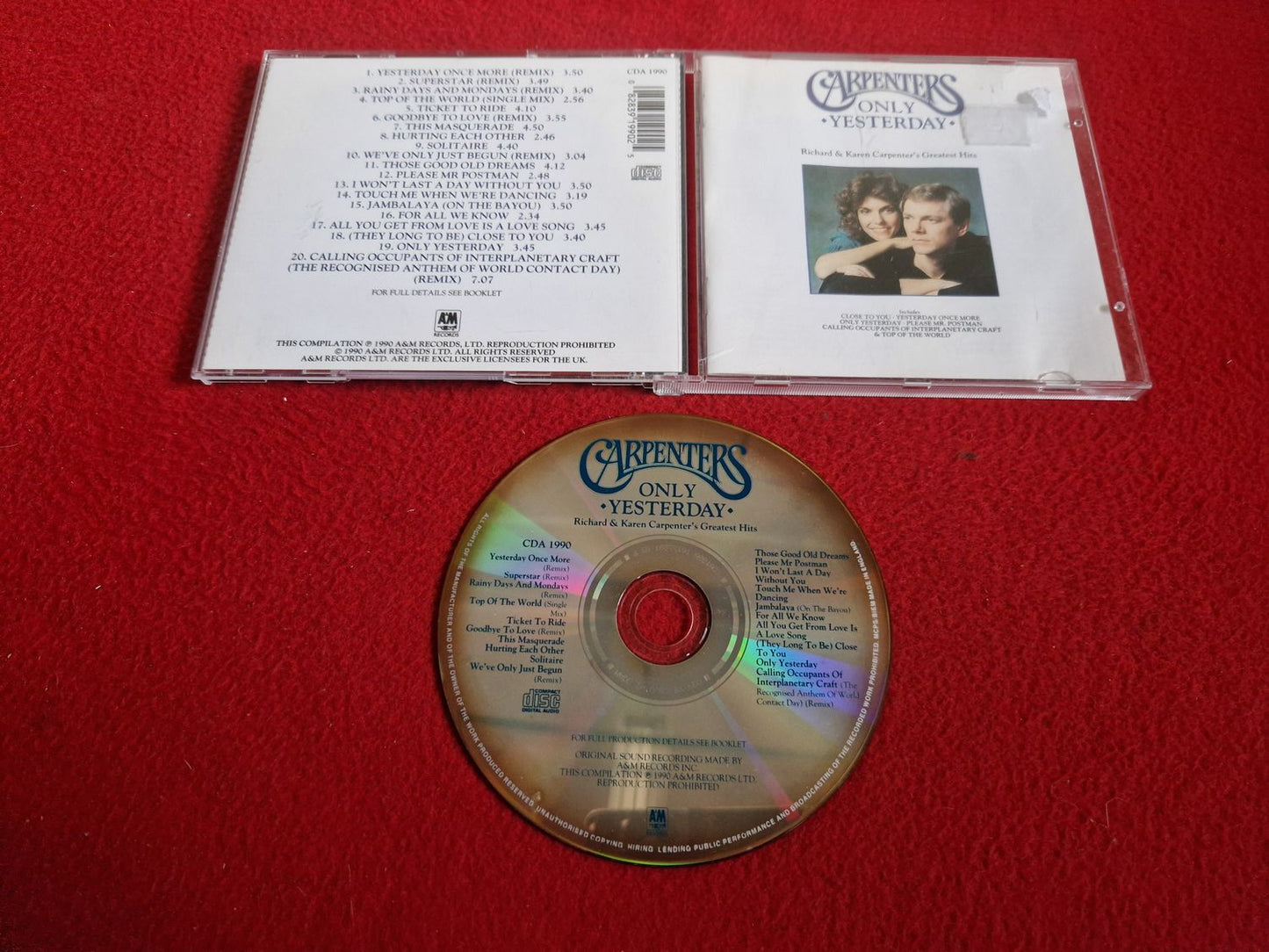 CARPENTERS ONLY YESTERDAY CD