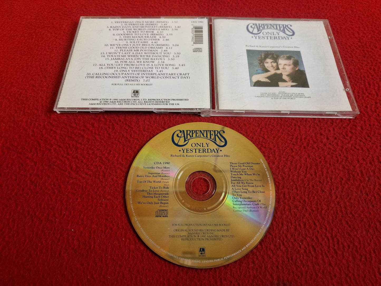 CARPENTERS ONLY YESTERDAY CD