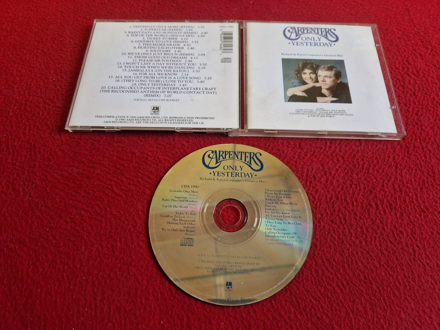 CARPENTERS ONLY YESTERDAY CD