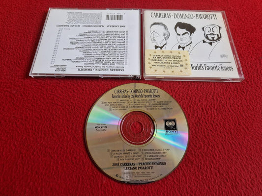 CARRERAS DOMINGO PAVAROTTI FAVORITE ARIAS BY THE WORLD'S FAVORITE TENORS CD