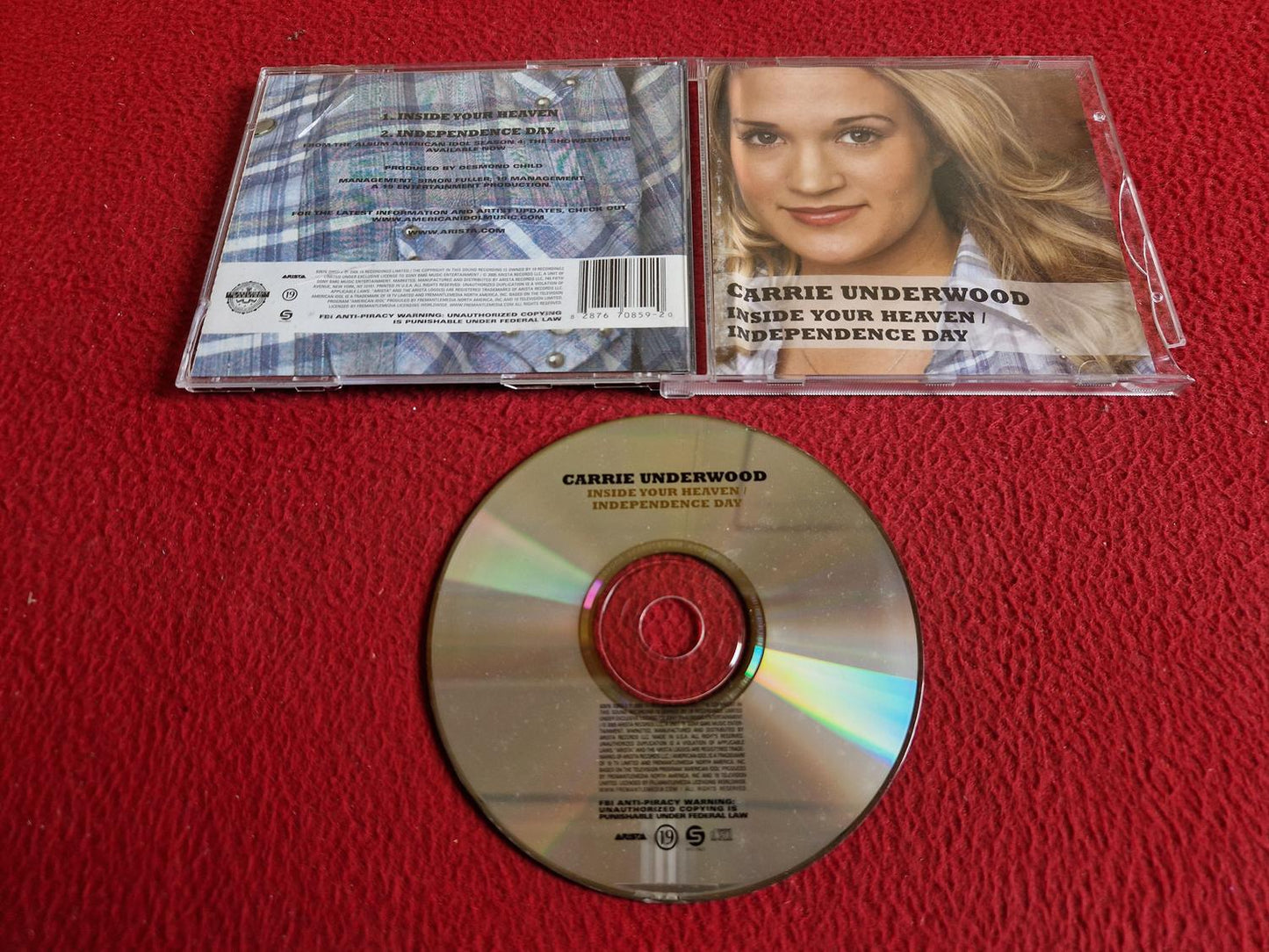 CARRIE UNDERWOOD INSIDE YOUR HEAVEN / INDEPENDENCE DAY CD