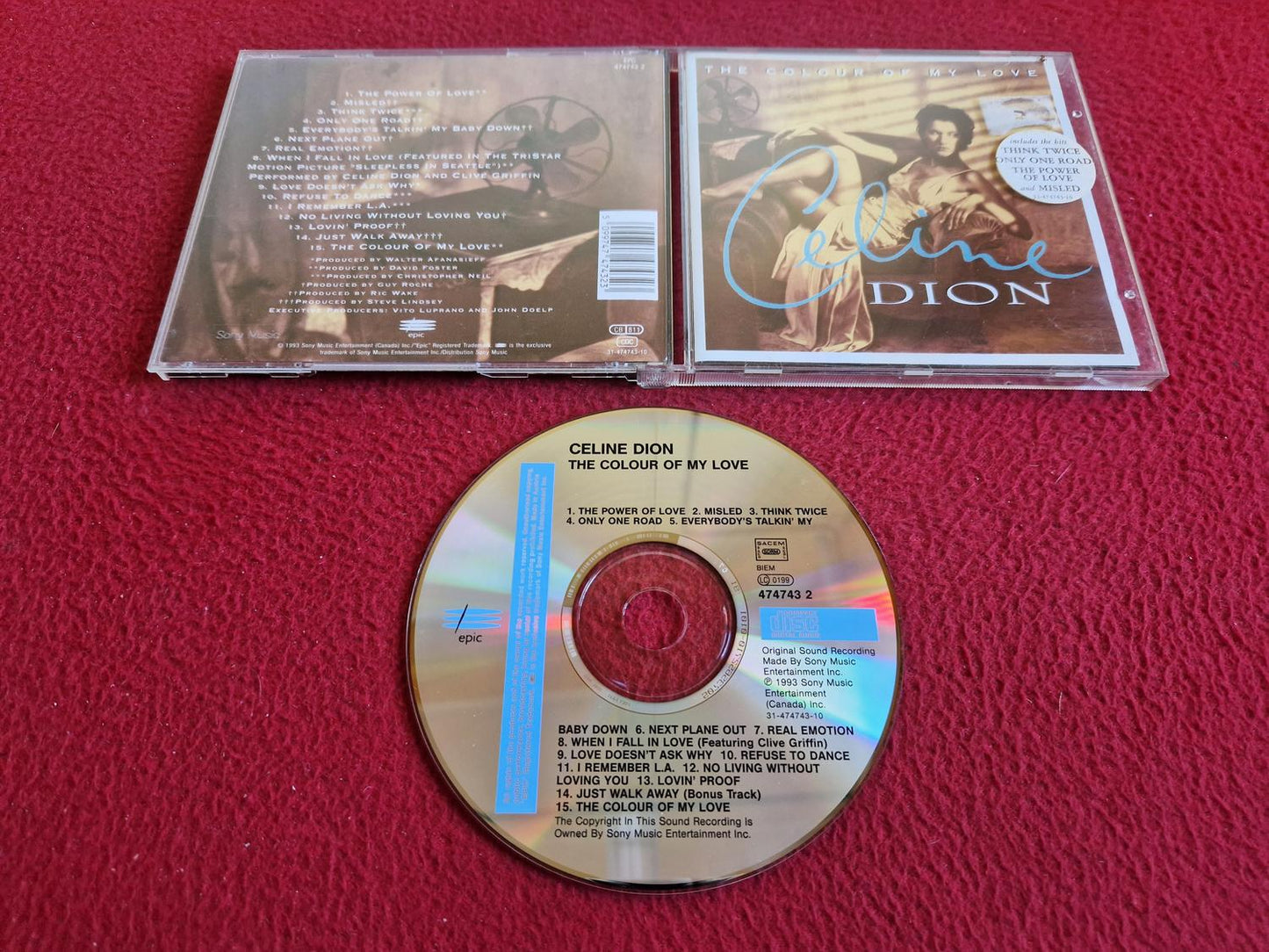 CELINE DION THE COLOUR OF MY LOVE CD