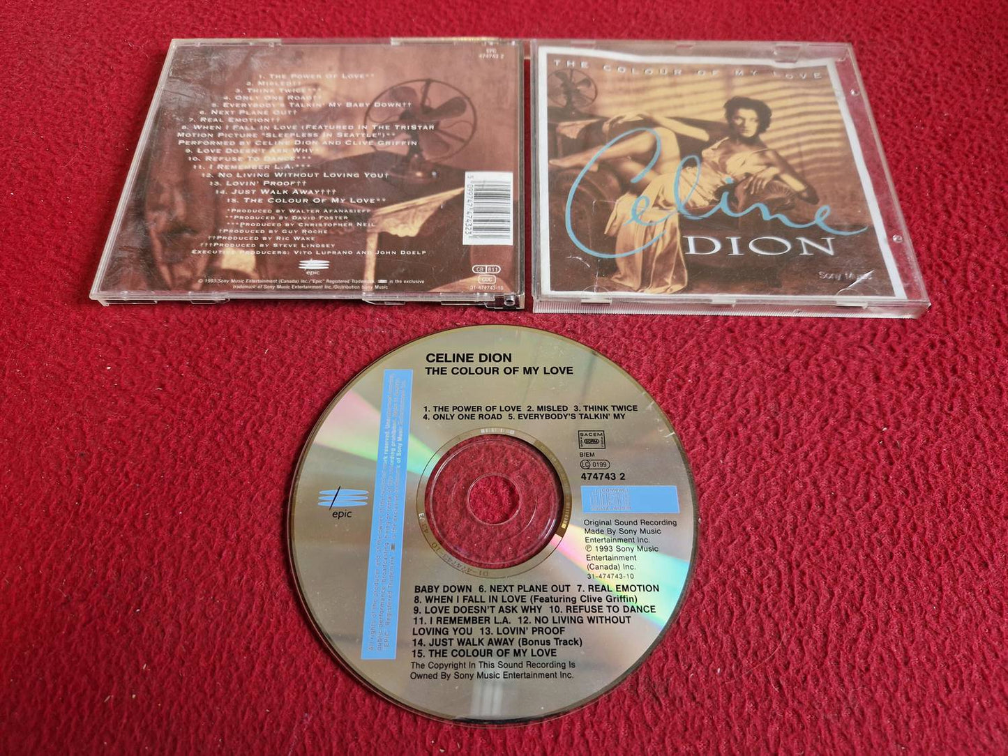 CELINE DION THE COLOUR OF MY LOVE CD