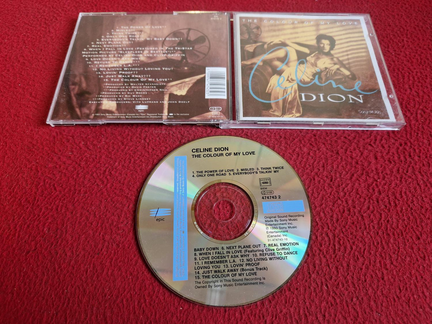 CELINE DION THE COLOUR OF MY LOVE CD