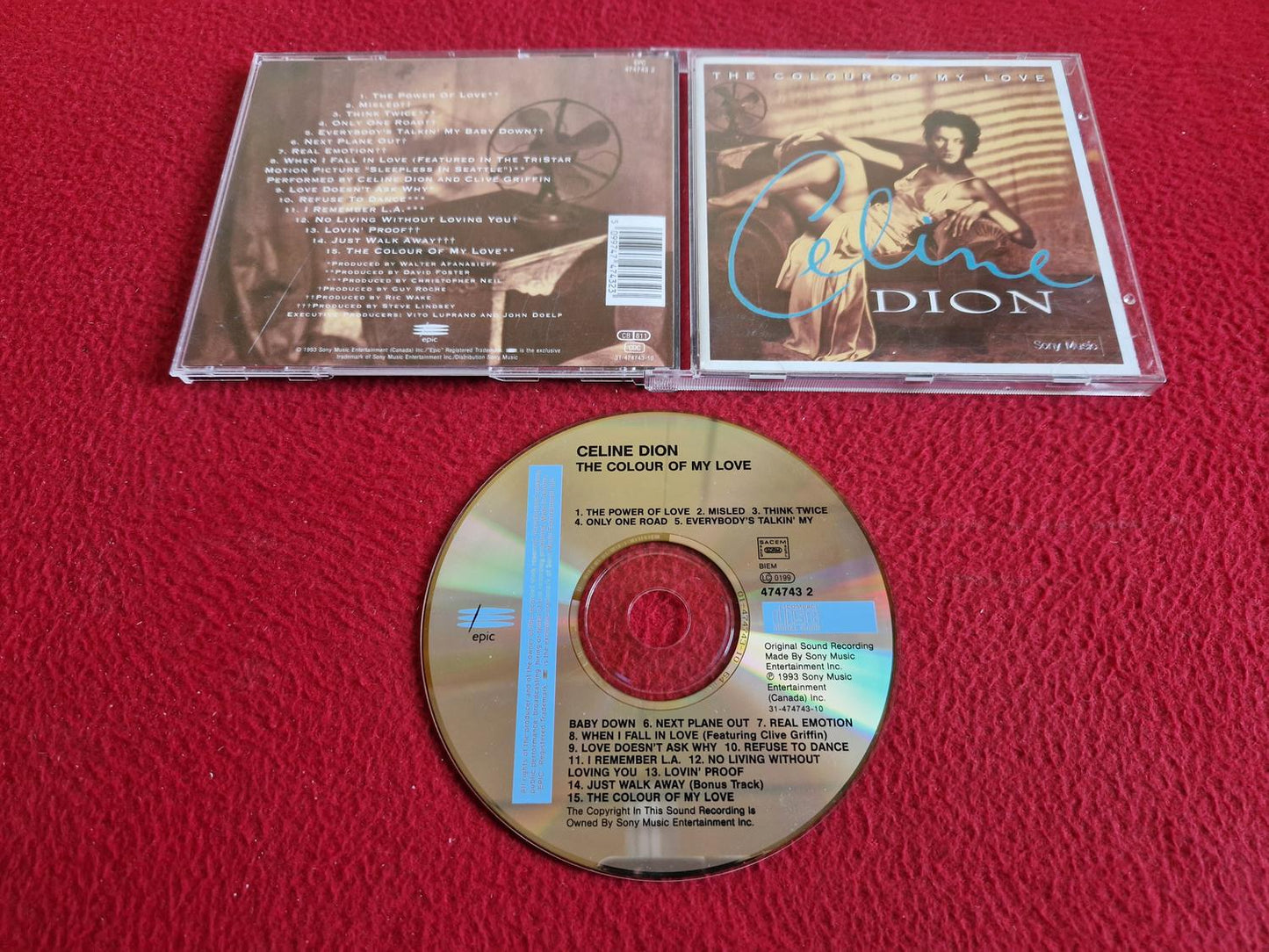 CELINE DION THE COLOUR OF MY LOVE CD