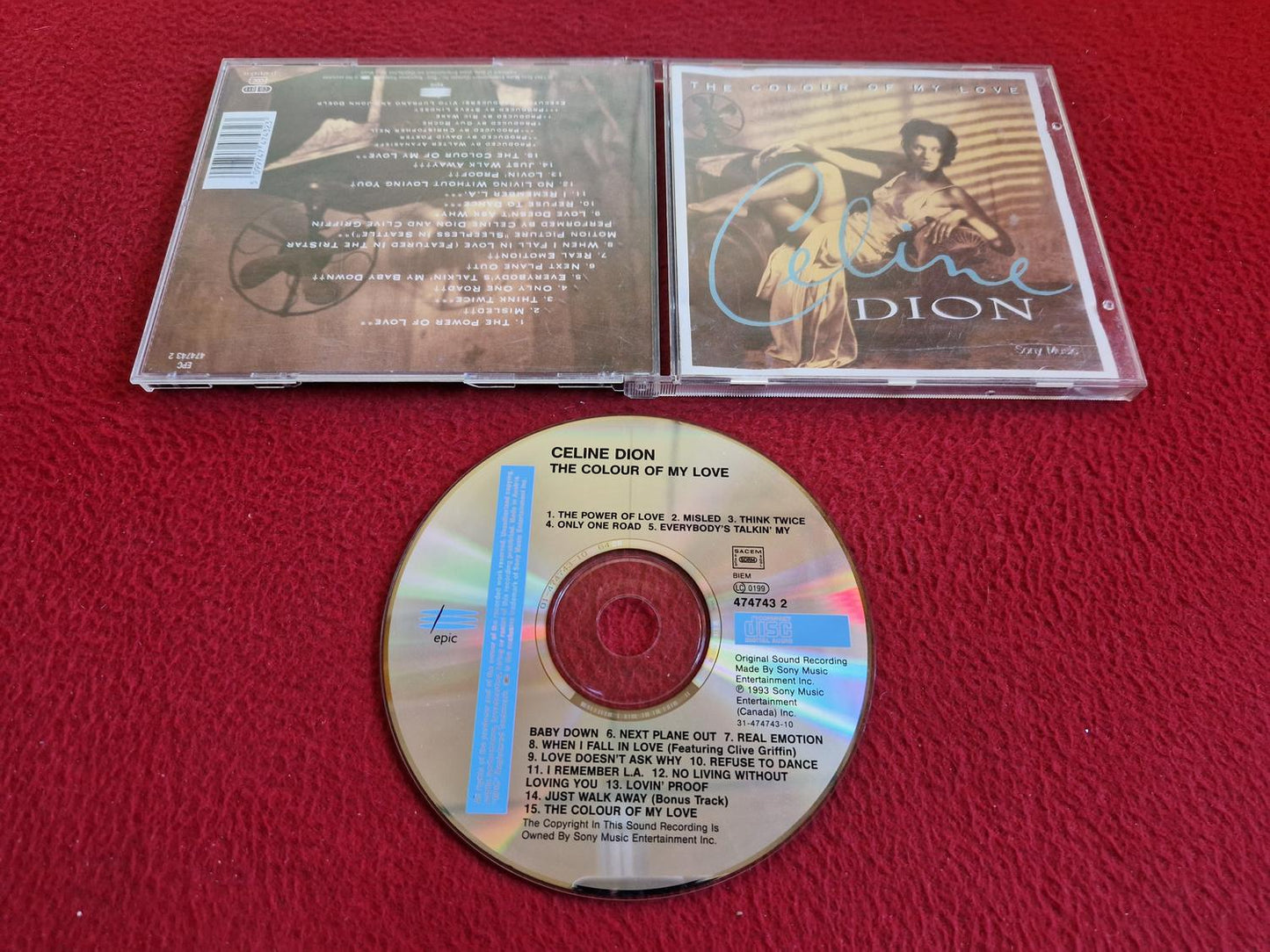 CELINE DION THE COLOUR OF MY LOVE CD