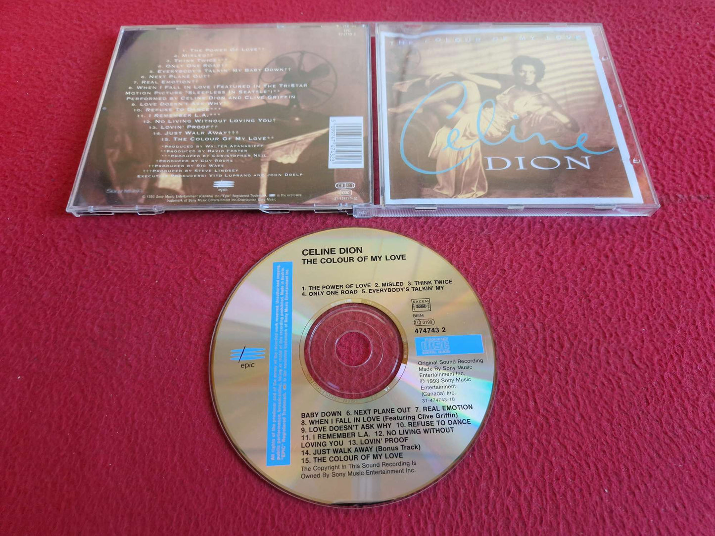 CELINE DION THE COLOUR OF MY LOVE CD