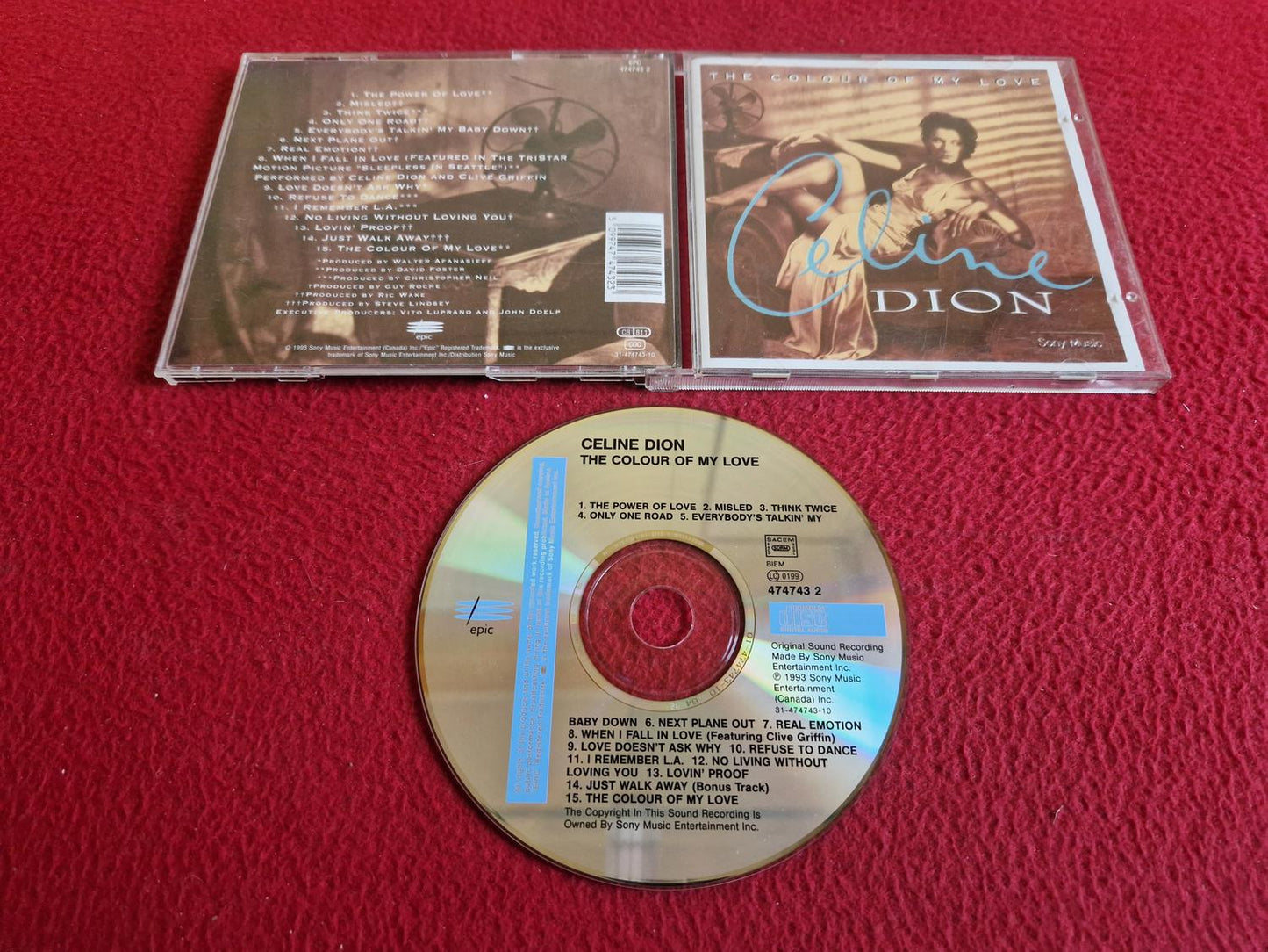 CELINE DION THE COLOUR OF MY LOVE CD