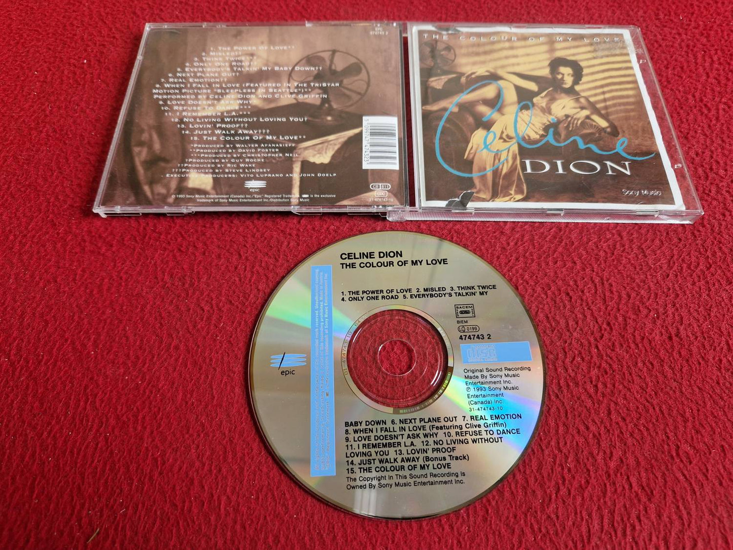 CELINE DION THE COLOUR OF MY LOVE CD