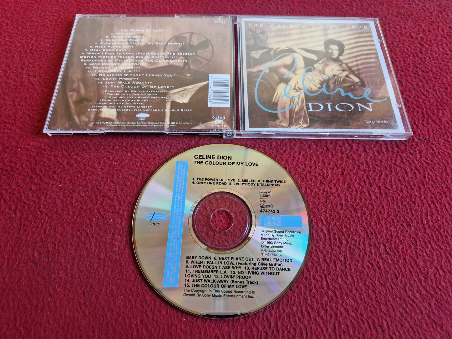 CELINE DION THE COLOUR OF MY LOVE CD