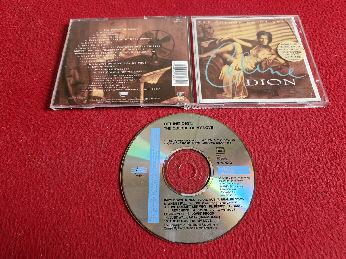 CELINE DION THE COLOUR OF MY LOVE CD