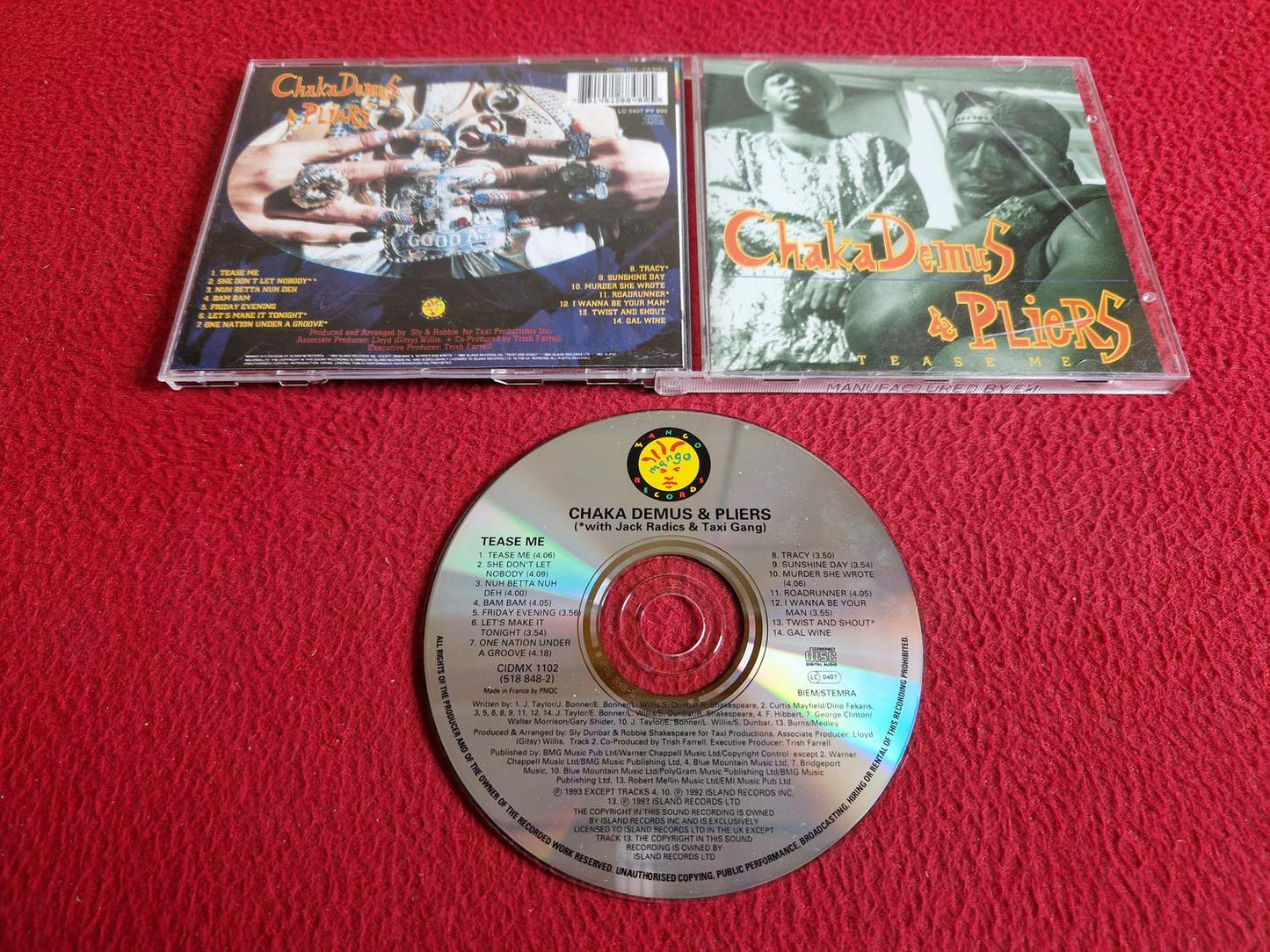 CHAKA DEMUS & PLIERS (WITH JACK RADICS & TAXI GANG) TEASE ME CD