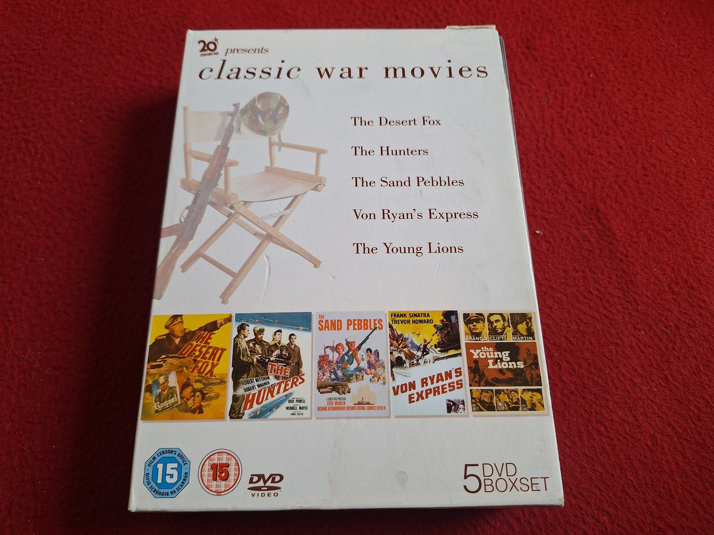 CLASSIC WAR MOVIES - DESERT FOX / HUNTERS / SAND PEBBLES mfl [ENG. TEXT] BOX DVD