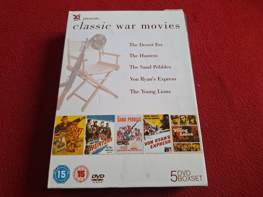 CLASSIC WAR MOVIES - DESERT FOX / HUNTERS / SAND PEBBLES mfl [ENG. TEXT] BOX DVD
