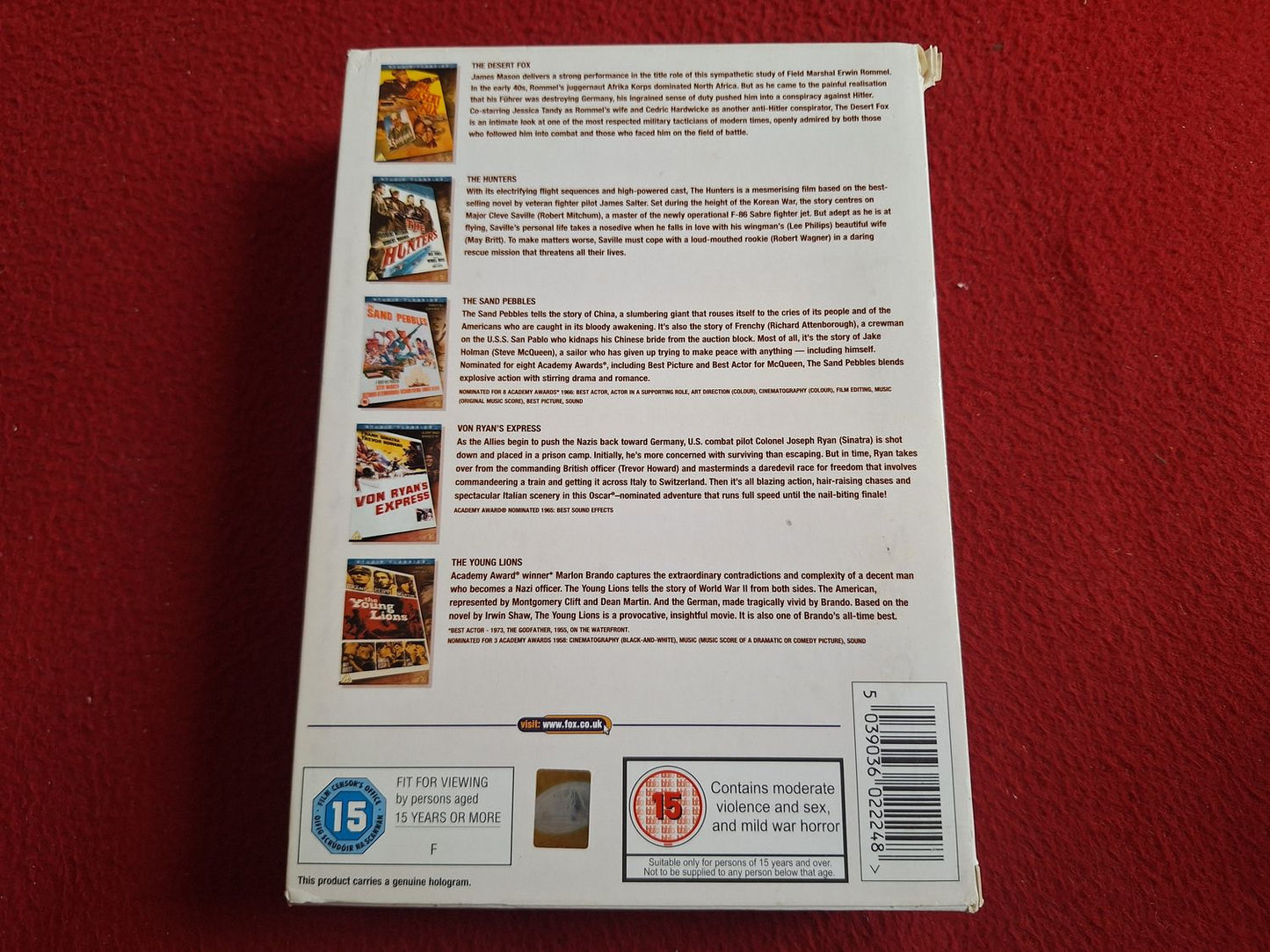 CLASSIC WAR MOVIES - DESERT FOX / HUNTERS / SAND PEBBLES mfl [ENG. TEXT] BOX DVD