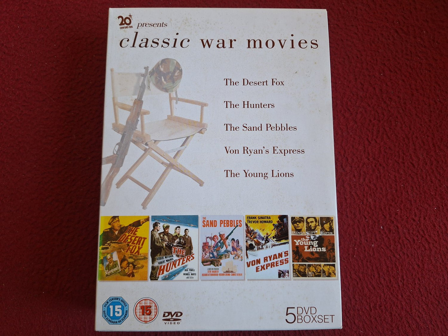 CLASSIC WAR MOVIES - THE DESERT FOX / THE HUNTERS mfl BOX DVD
