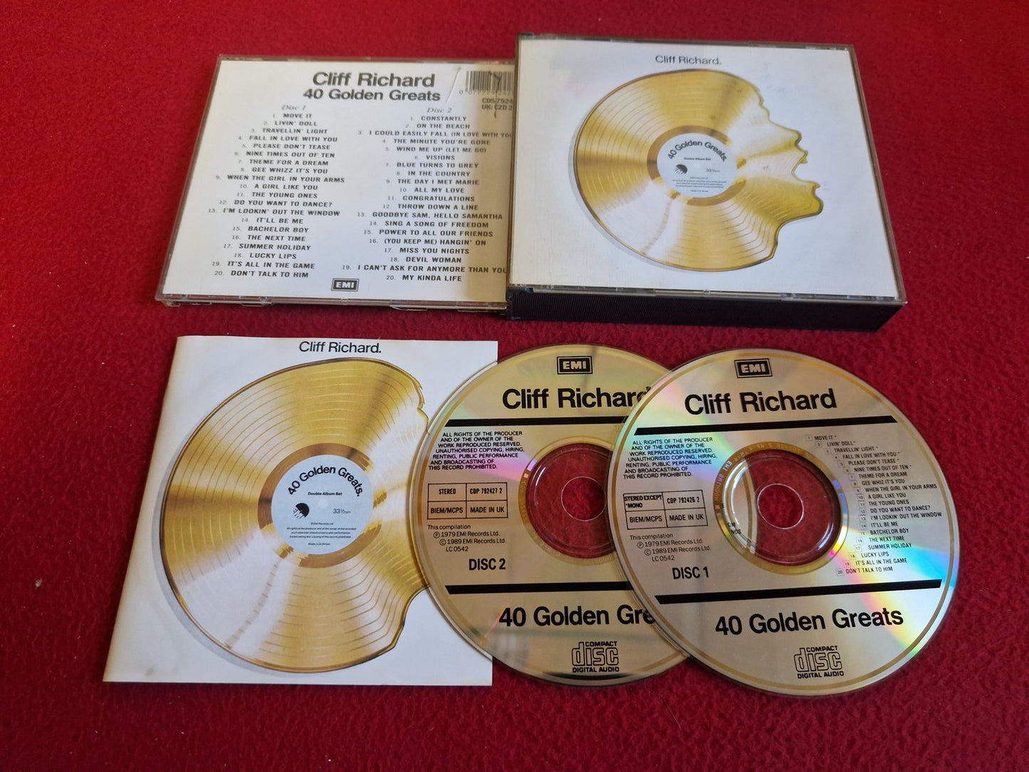 CLIFF RICHARD 40 GOLDEN GREATS CD BOX