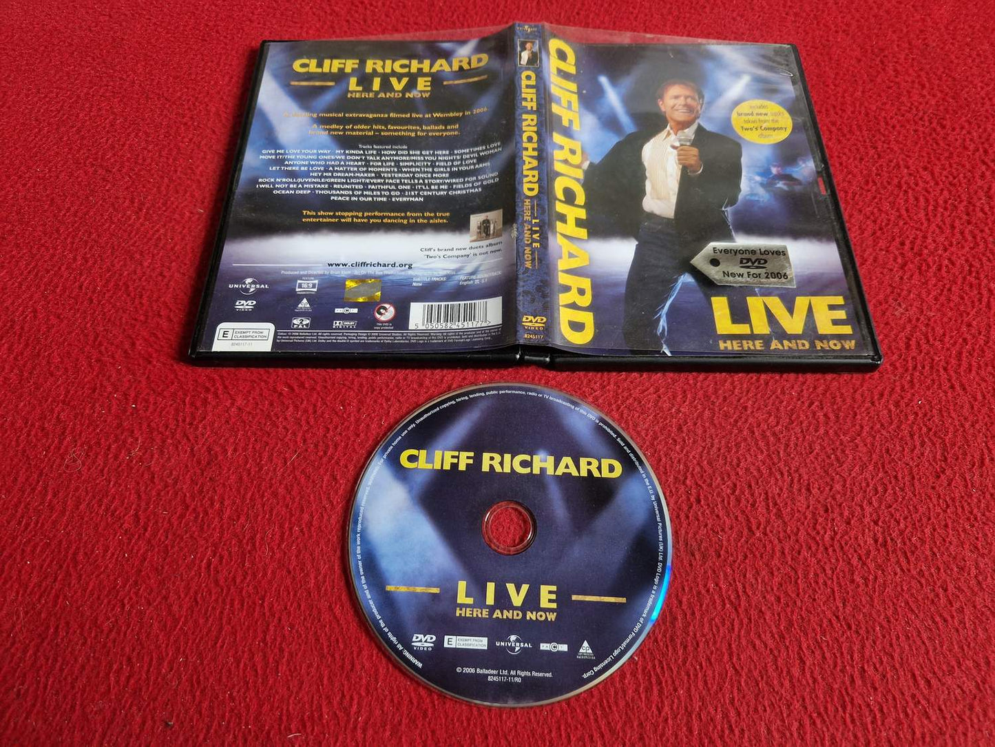 CLIFF RICHARD LIVE HERE AND NOW DVD