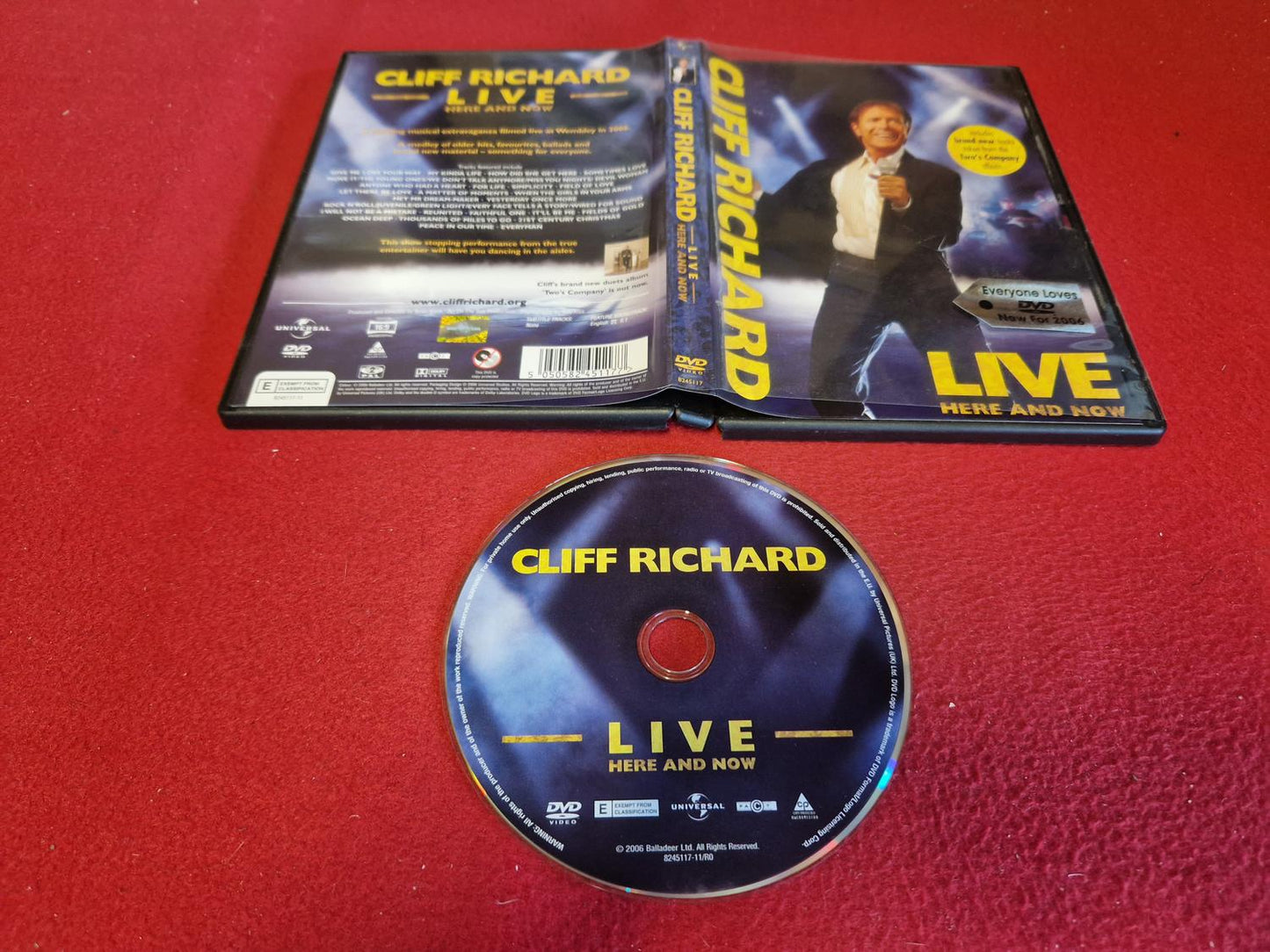 CLIFF RICHARD LIVE HERE AND NOW till DVD