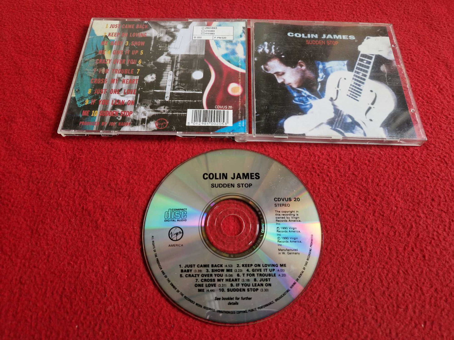 COLIN JAMES SUDDEN STOP CD