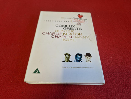 COMEDY GREATES BUSTER KEATON CHARLIE CHAPLIN DANNY KAYE BOX till DVD