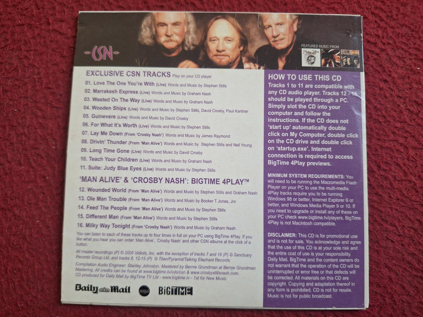 CROSBY STILLS & NASH [ DAILY MAIL COLLECTORS EDITION ] CD