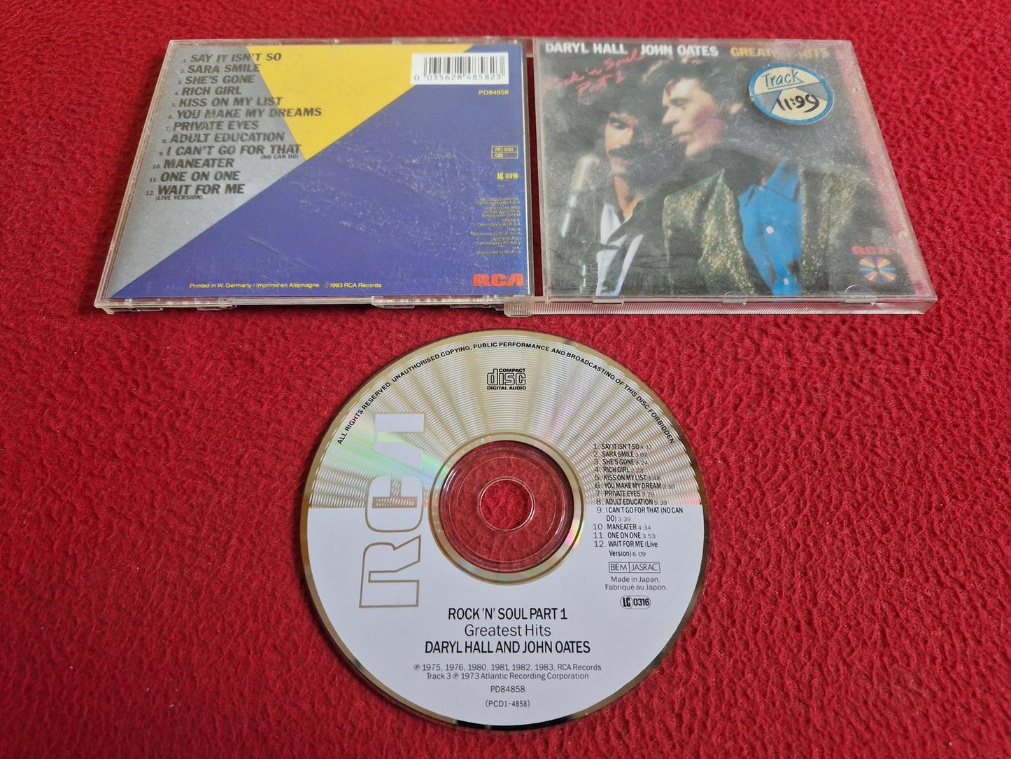 DARYL HALL AND JOHN OATES ROCK 'N' SOUL PART 1 GREATEST HITS CD