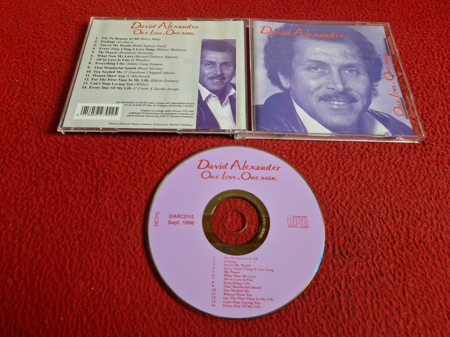 DAVID ALEXANDER ONE LOVE, ONE MAN CD