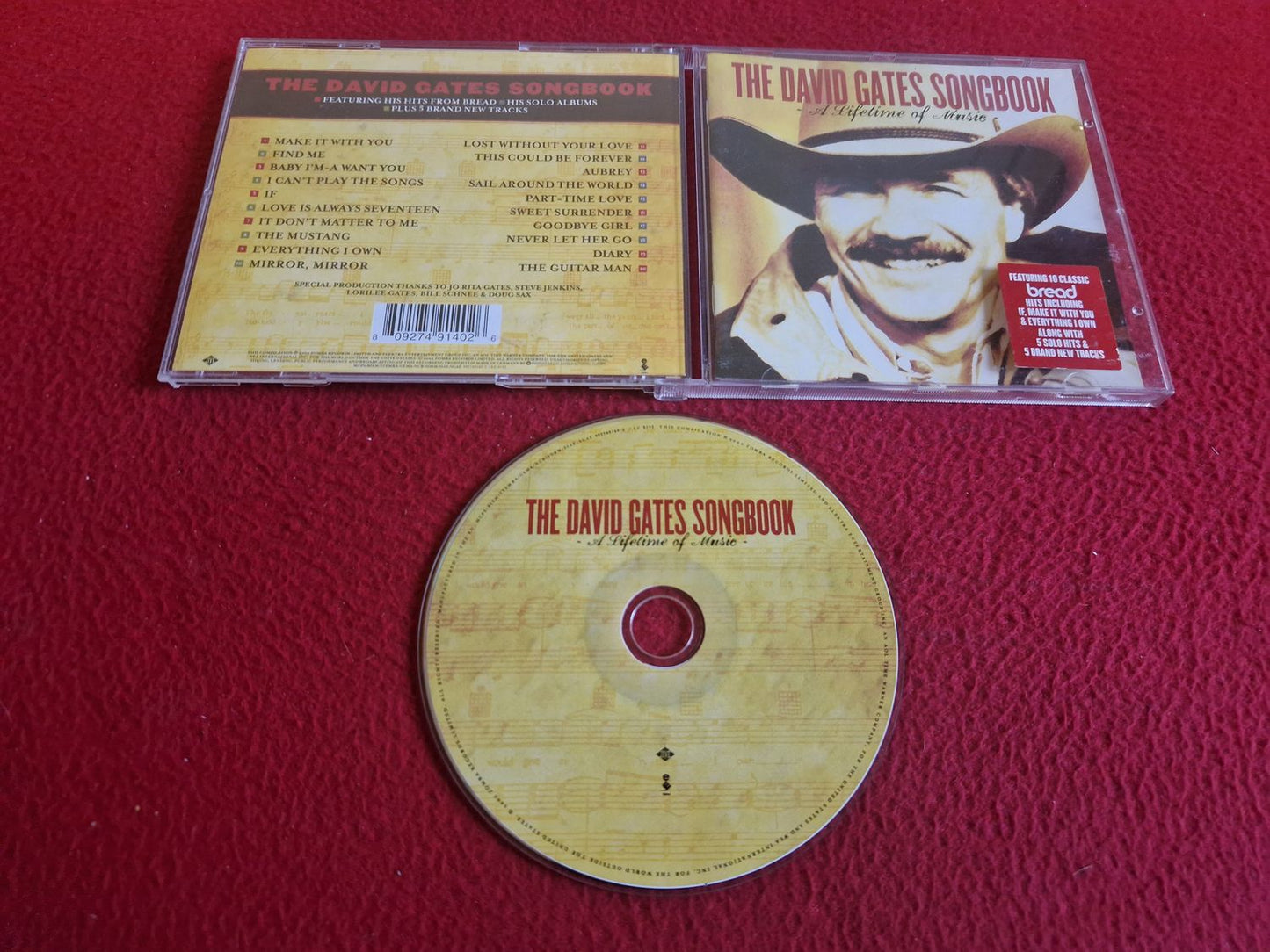 DAVID GATES THE DAVID GATES SONGBOOK A LIFETIME OF MUSIC CD