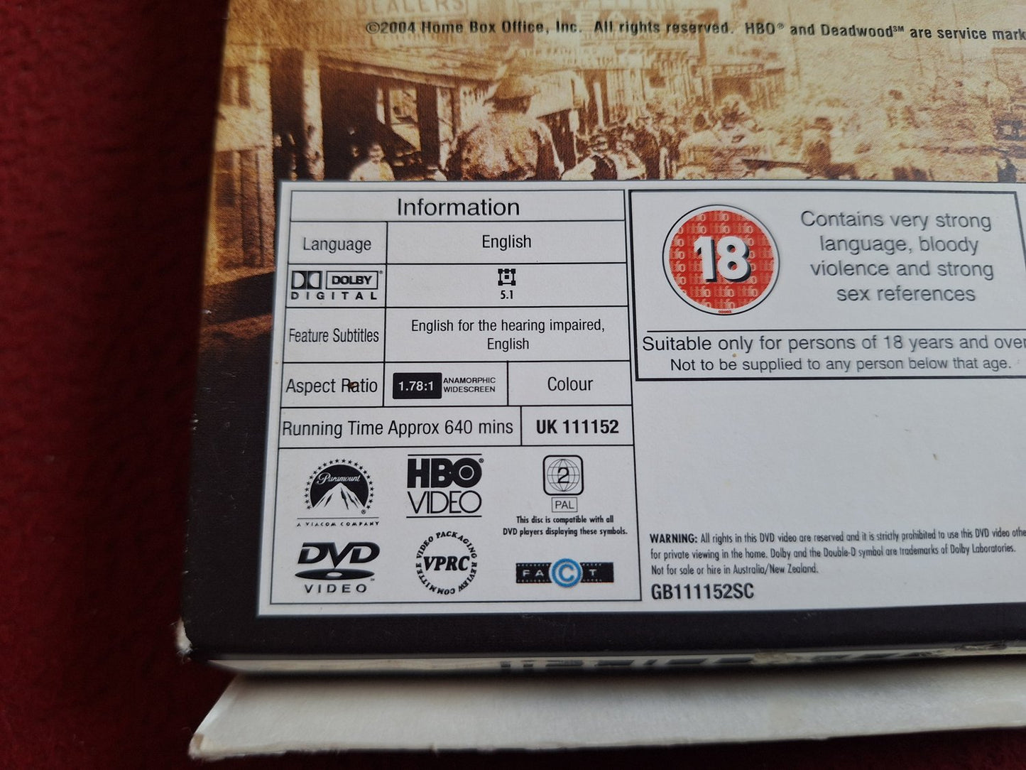 DEADWOOD SEASON 1 BOX DVD