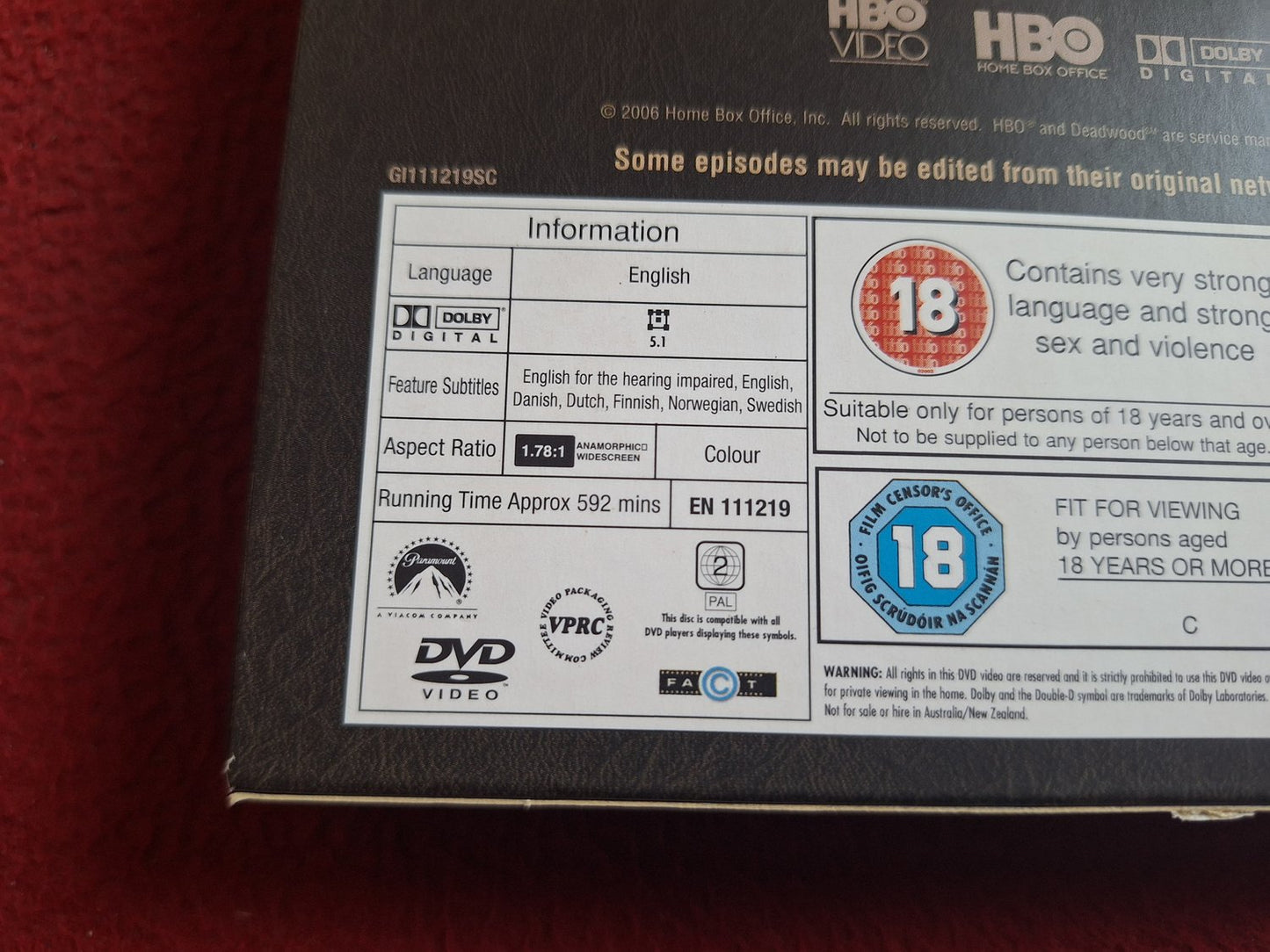 DEADWOOD SEASON 2 BOX DVD