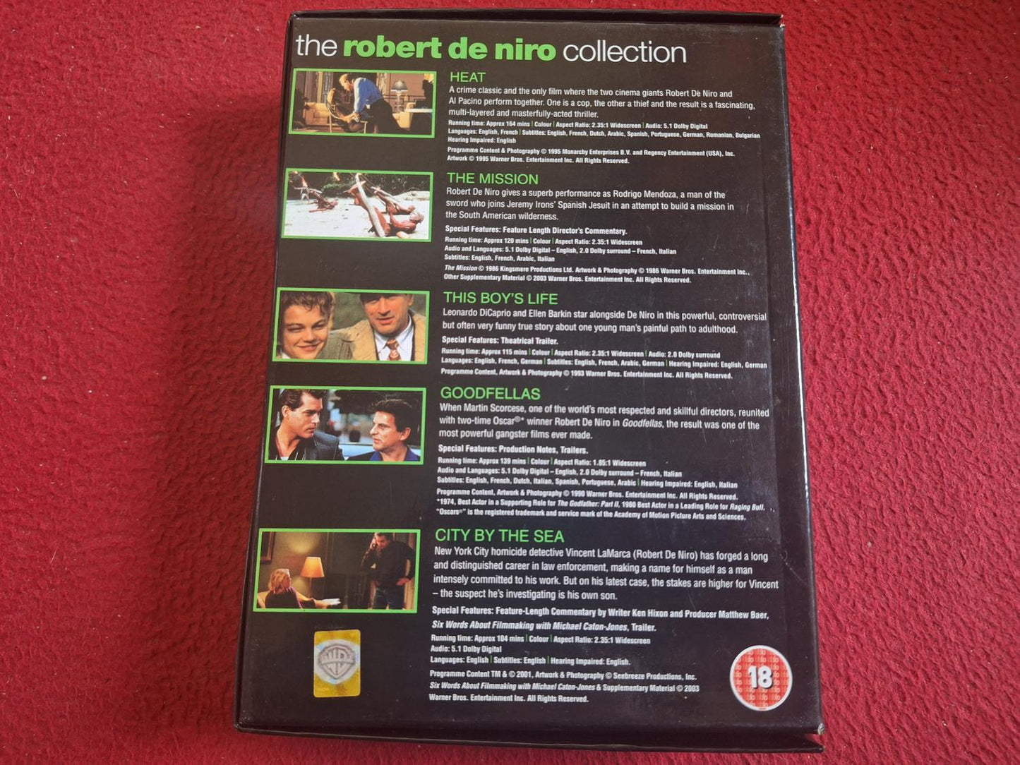 DE NIRO - HEAT / THE MISSION / THIS BOY'S LIFE mfl [ENG TEXT ] BOX DVD