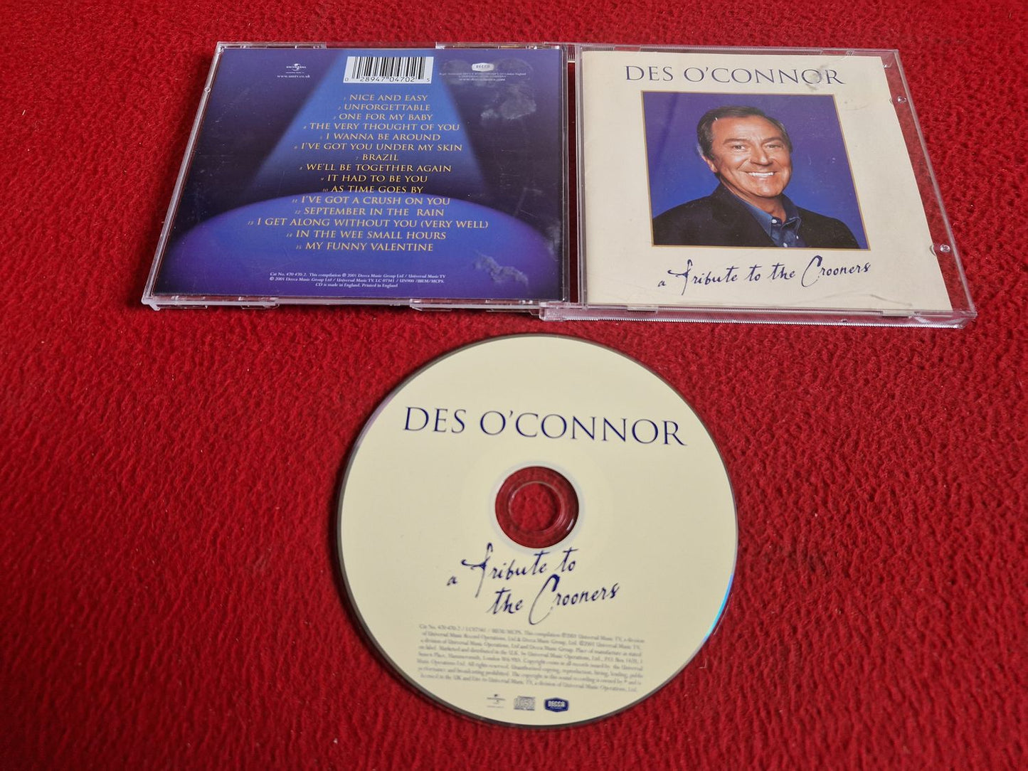DES O'CONNOR A TRIBUTE TO THE CROONERS CD