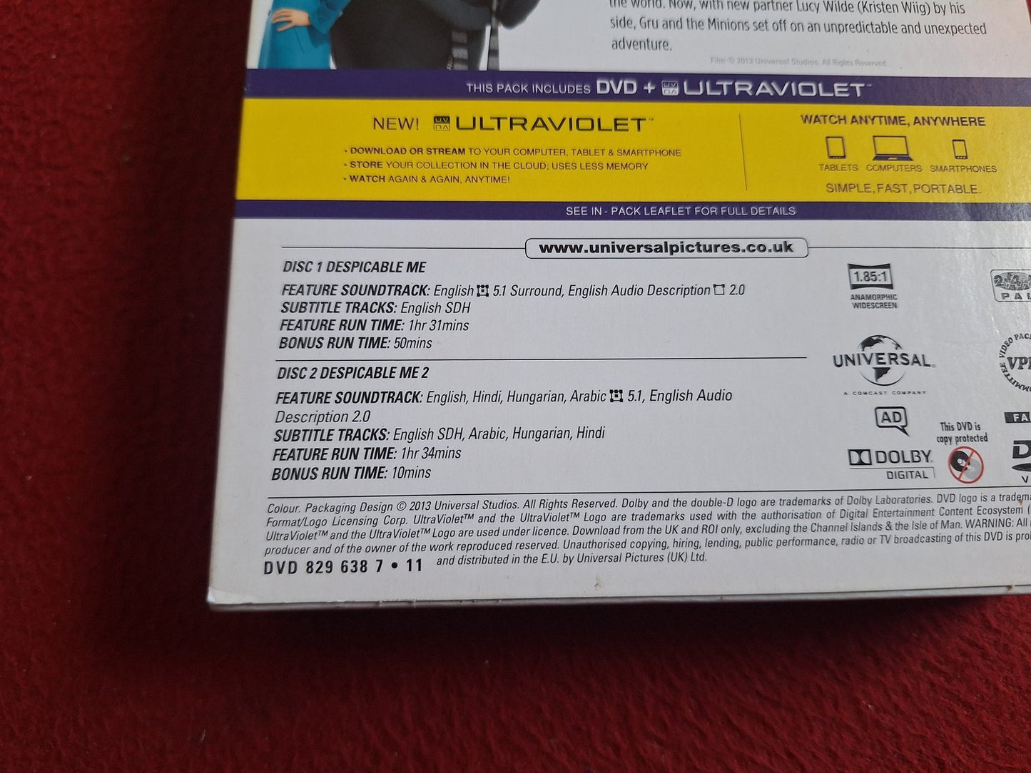 DESPICABLE ME 1 & 2 BOX DVD