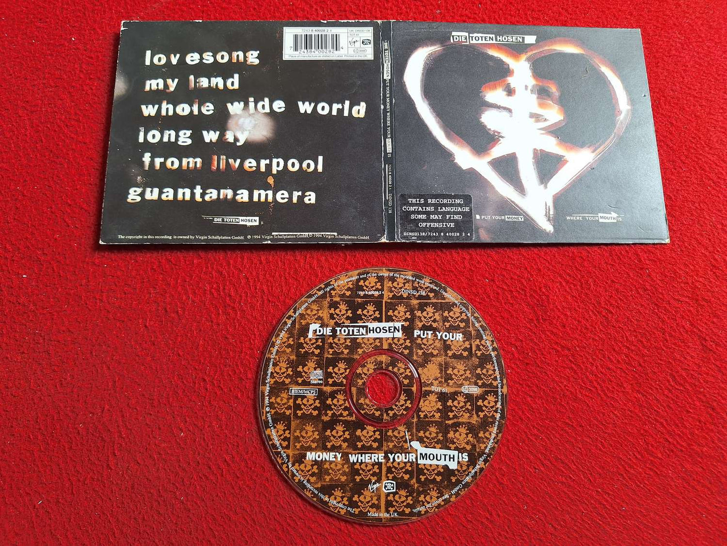 DIE TOTEN HOSEN PUT YOUR MONEY WHERE YOUR MOUTH IS CD