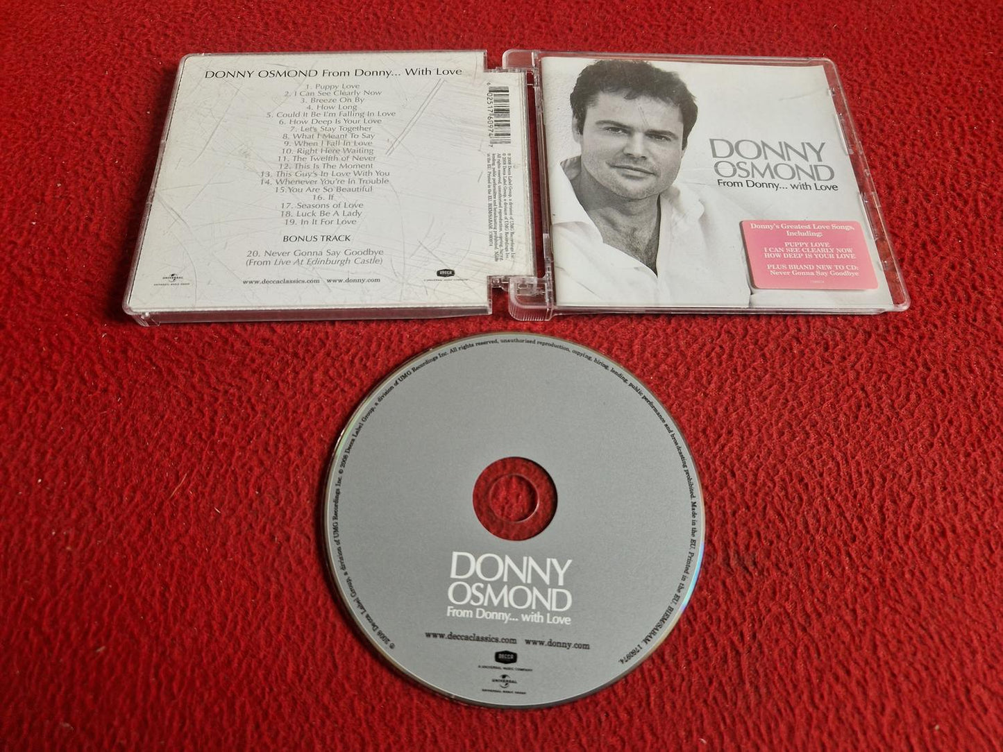 DONNY OSMOND FROM DONNY... WITH LOVE CD