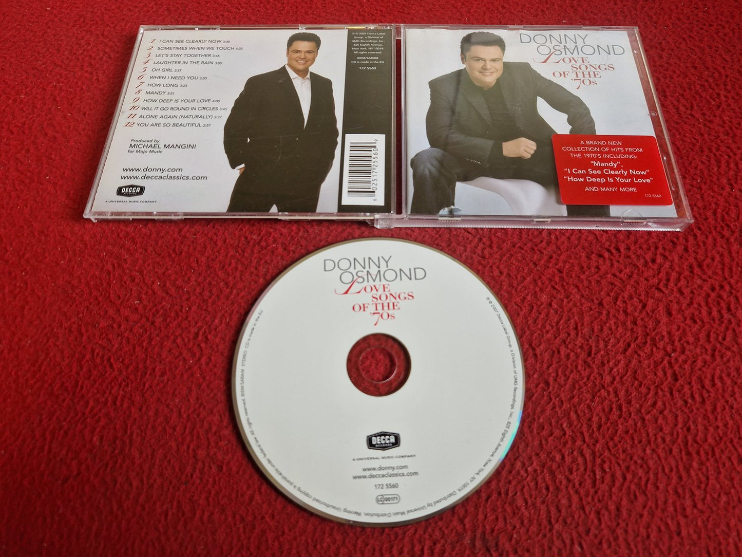DONNY OSMOND LOVE SONGS OF THE '70S CD