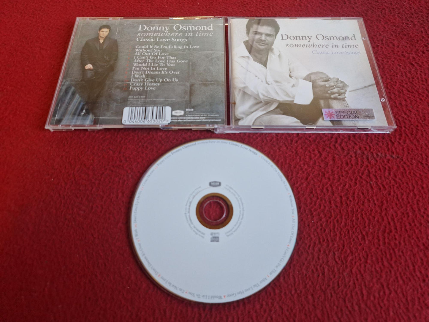 DONNY OSMOND SOMEWHERE IN TIME CLASSIC LOVE SONGS CD