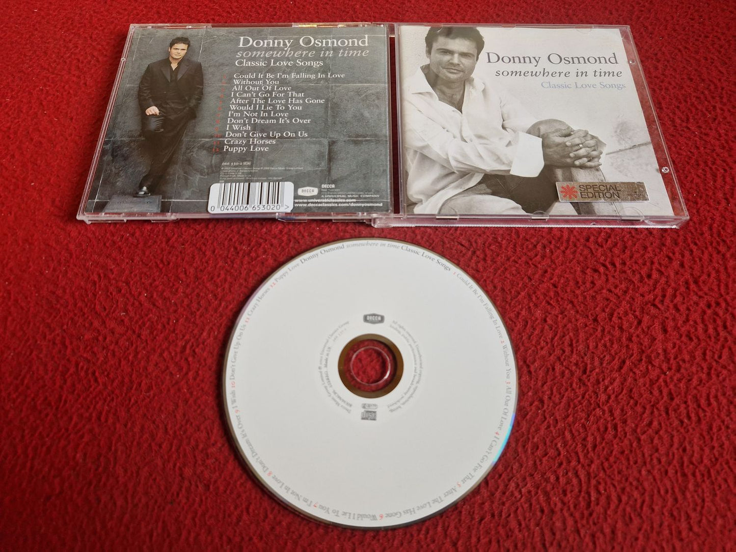 DONNY OSMOND SOMEWHERE IN TIME CLASSIC LOVE SONGS CD