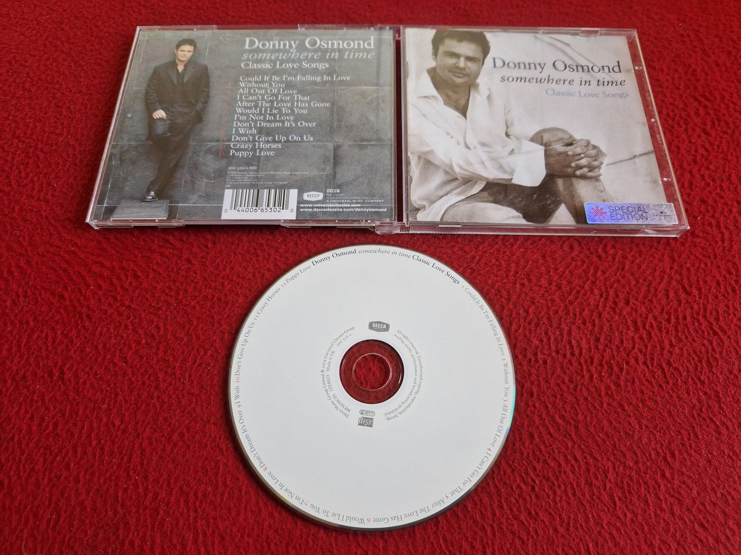 DONNY OSMOND SOMEWHERE IN TIME CLASSIC LOVE SONGS CD