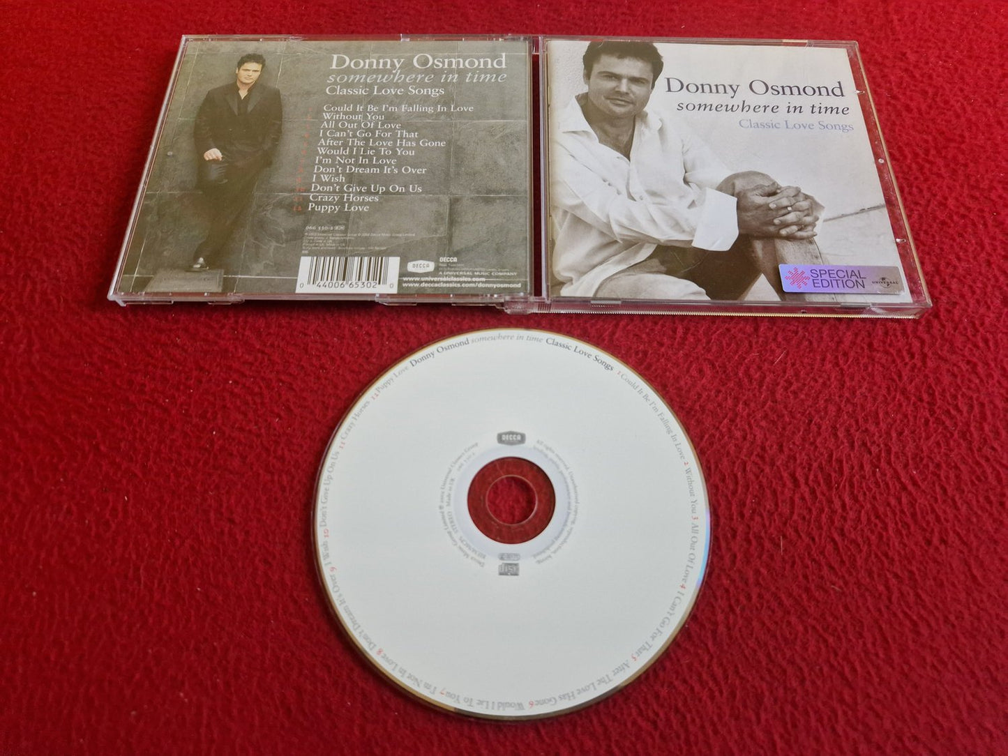 DONNY OSMOND SOMEWHERE IN TIME CLASSIC LOVE SONGS CD