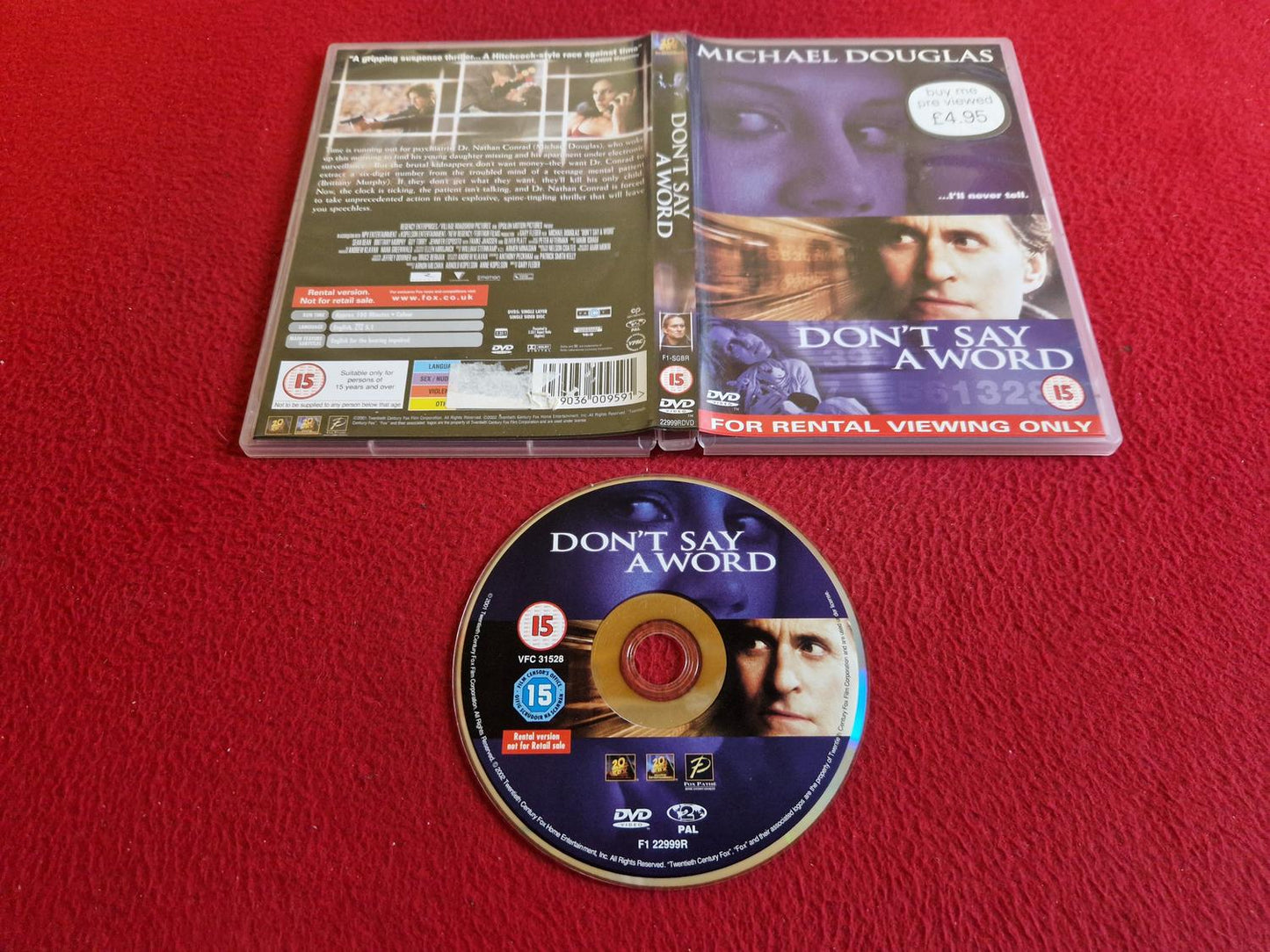 DON'T SAY A WORD DVD
