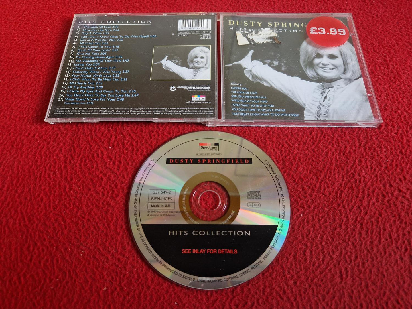 DUSTY SPRINGFIELD HITS COLLECTION CD