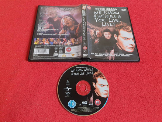 EDDIE IZZARD WE KNOW WHERE YOU LIVE. LIVE! till DVD