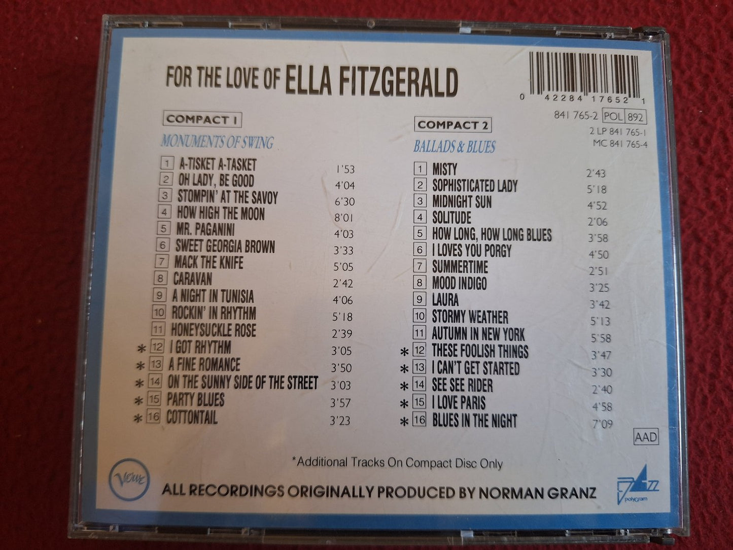 ELLA FITZGERALD FOR THE LOVE OF CD BOX