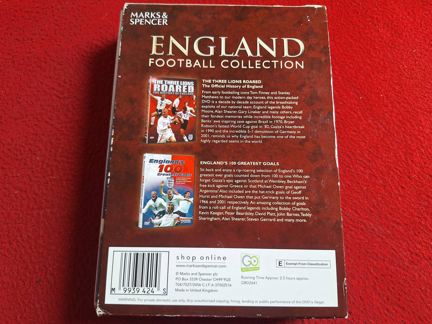 ENGLAND FOOTBALL COLLECTION BOX DVD