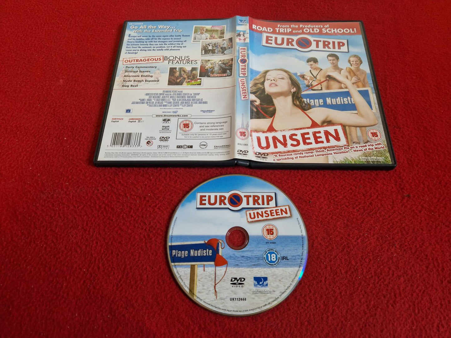 EUROTRIP UNSEEN DVD