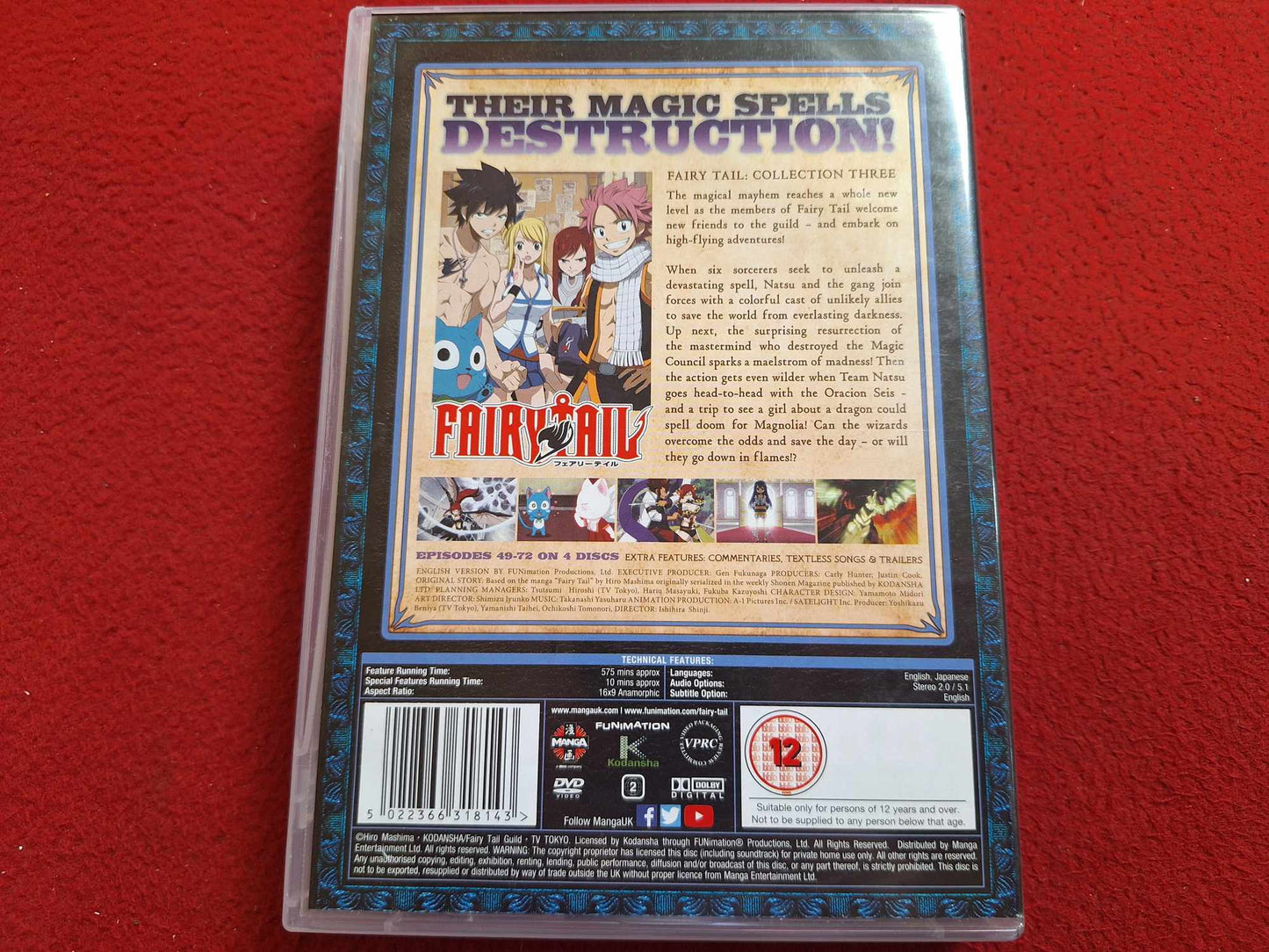 FAIRYTAIL COLL. 3 EPISODES 49 - 72 [ ENG. / JAPANSKT TAL ENG. TEXT ] BOX DVD